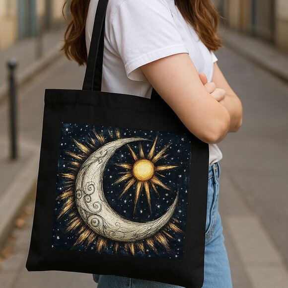 NWT Celestial Canvas Tote Bag - Picture 1 of 4